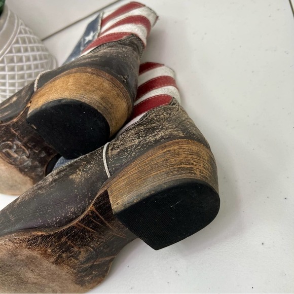 ROPER WOMEN'S AMERICAN BEAUTY FLAG ANKLE BOOTS Size 8 #008 - Picture 8 of 11